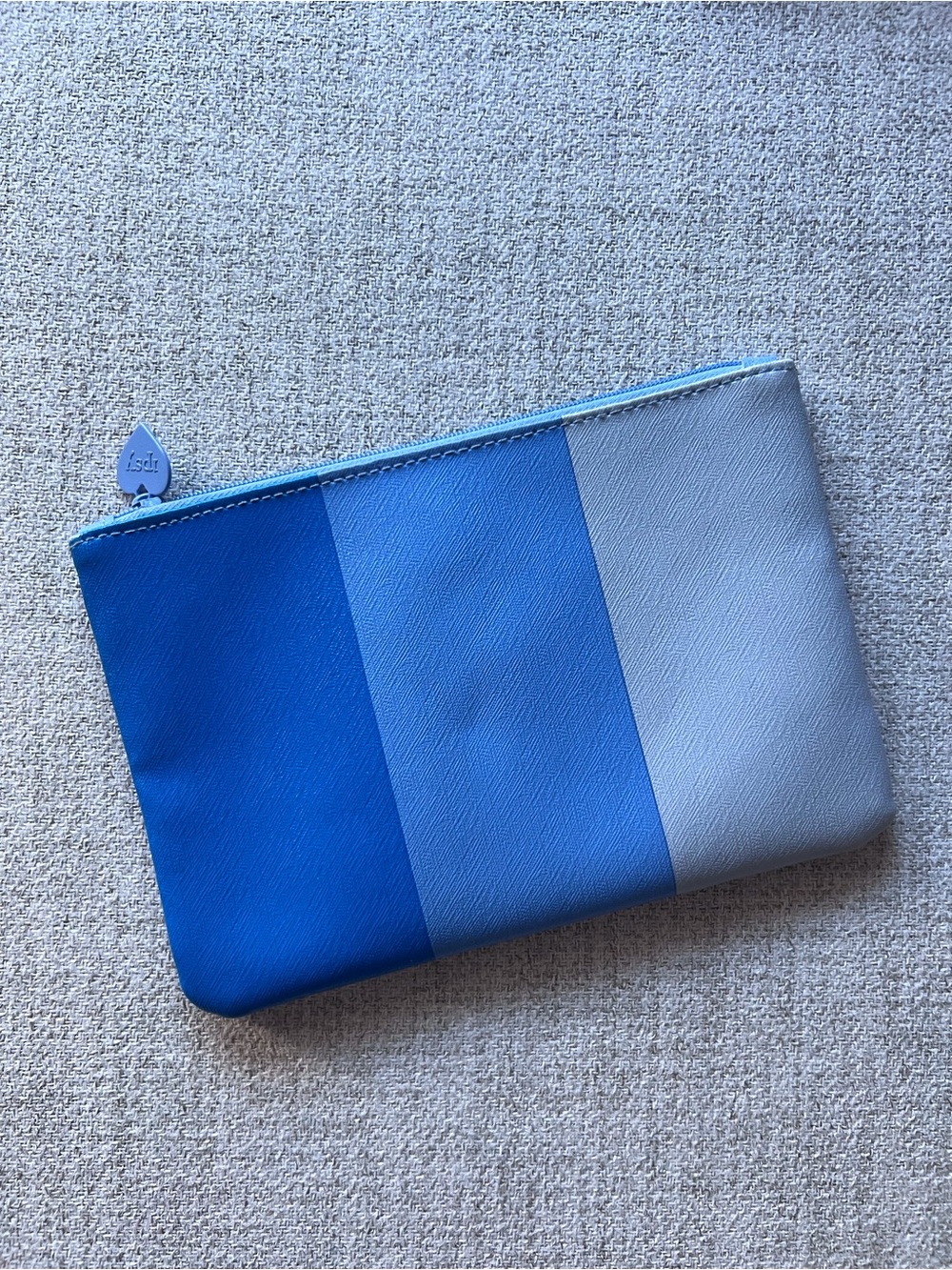 Ipsy Striped Blue Zip Pouch